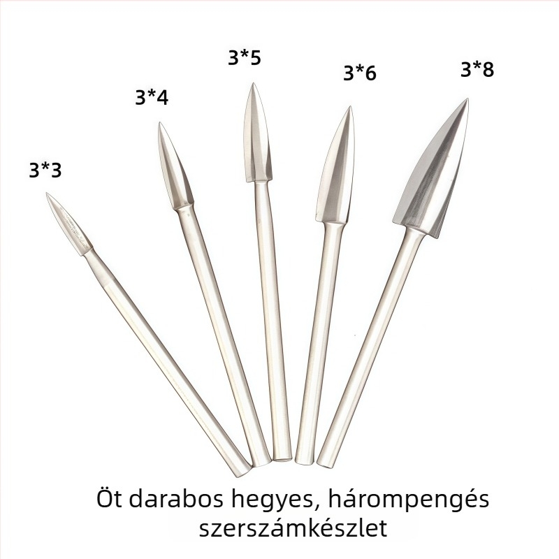 5 részes faipari faragókészlet bútorokhoz és gyökérfa faragásához, csiszoláshoz és polírozáshoz, elektromos maró- és fúrófejek