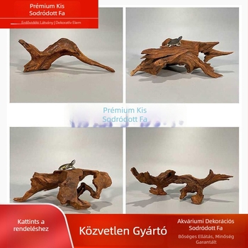 Akváriumi gyökérfaragvány, lila teakfából, dekoratív tuskó