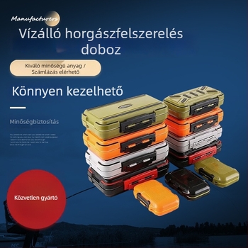 Többfunkciós vízálló horgász kelléktartó doboz csali rekesszel és tárolóval a parti horgászathoz