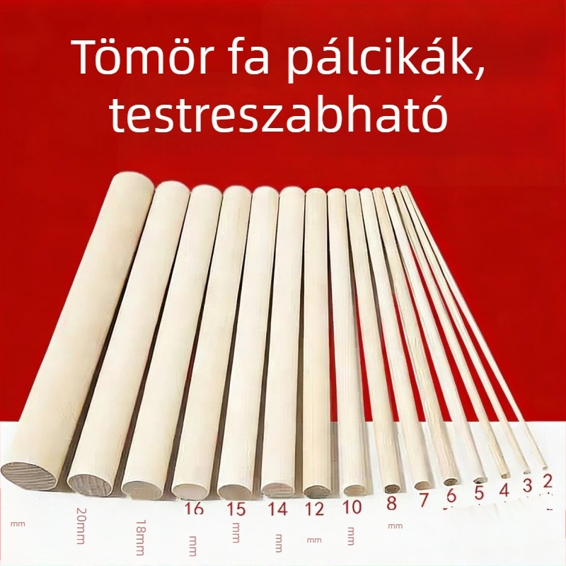 Bükkfa rudak, kör formájú, természetes szín, DIY kézműves projektek
