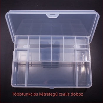 Kétszintes csali- és horgászati kellék doboz