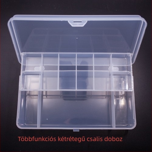 Kétszintes csali- és horgászati kellék doboz