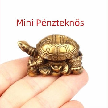 Miniatűr bronz‑vask teknő dekoratív figuraként a gazdagság szimbóluma