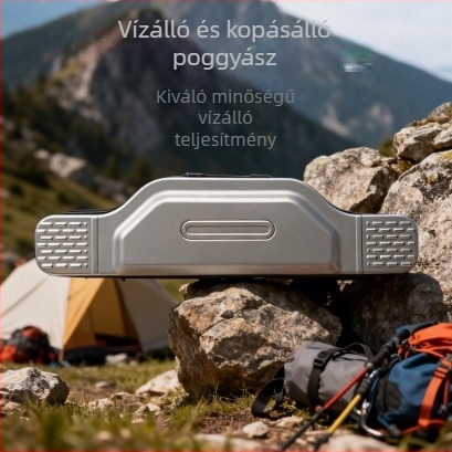 Megvastagított ötvözet anyagú, multifunkcionális tároló táska; vállon vagy kézben vihető; merev falú halászati doboz; kültéri hordozható tok