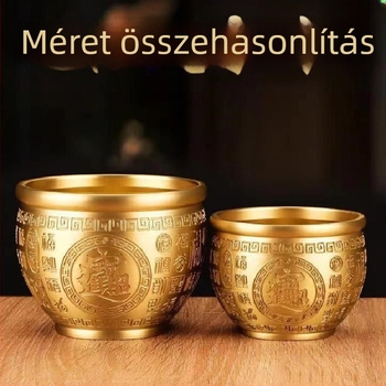 Nagy méretű sárgaréz-relief gravírozott dekoráció