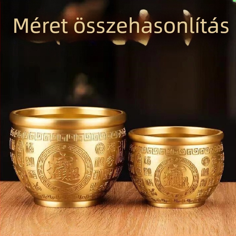 Nagy méretű sárgaréz-relief gravírozott dekoráció