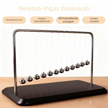 Snake-Shaped Newton's Cradle Desktop Ornament in Wood and Metal — Handcrafted Perpetual Motion Gift for Home or Office