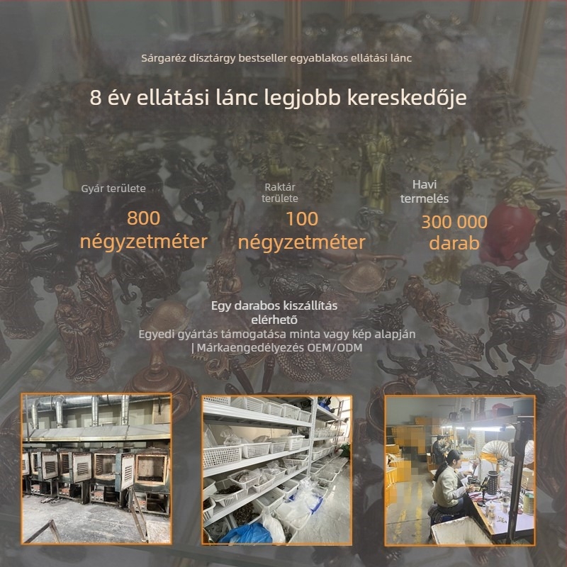 Sárgaréz asztali dísz Nautilus motívummal, kézzel készített műtárgy