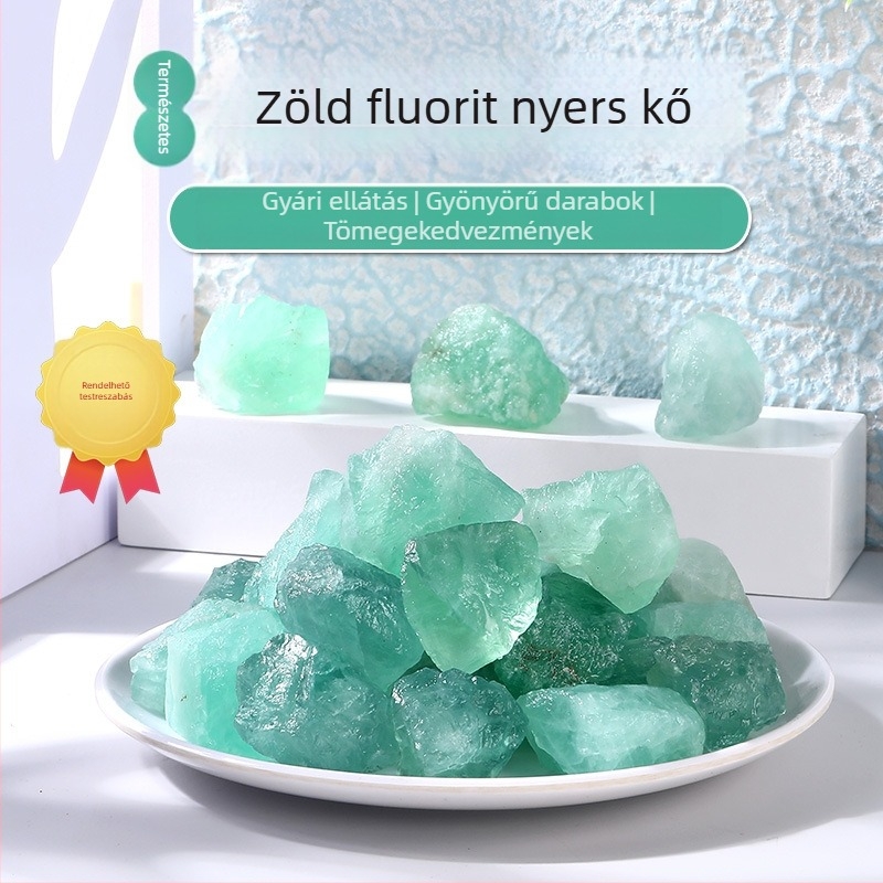 Természetes zöld fluorit nyers kő aromaterápiához, diffúzor-kő és kristály dekoratív dísz