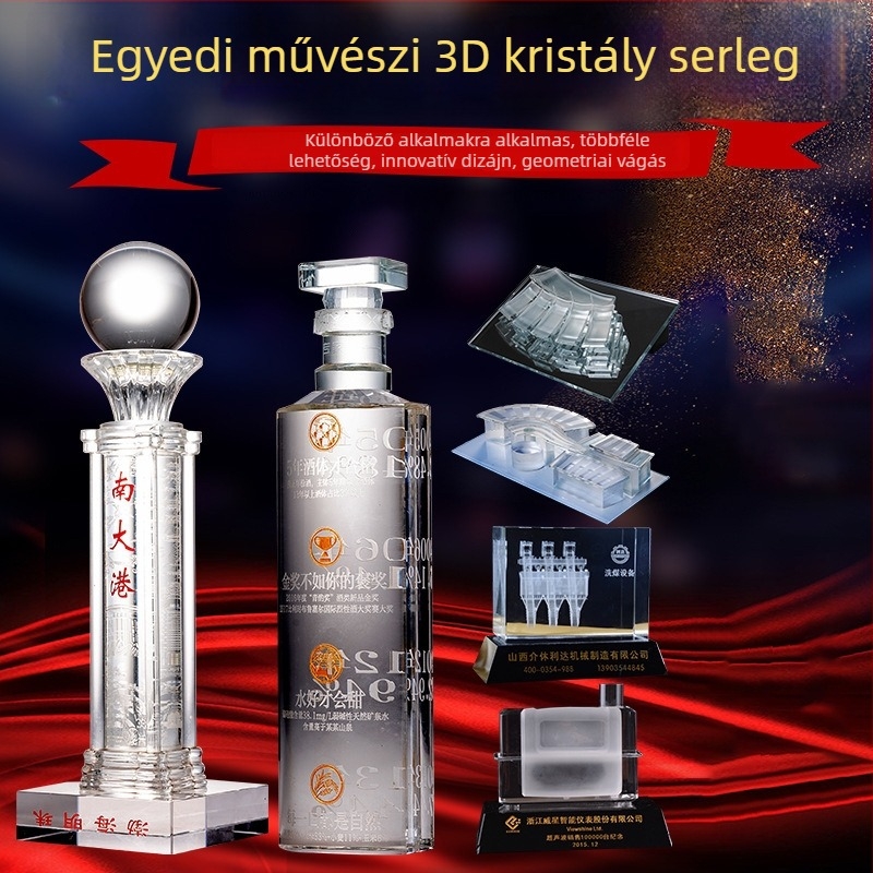 Háromdimenziós kristálytrófea testreszabható gravírozással sportdíjakhoz és vállalati ajándékokhoz