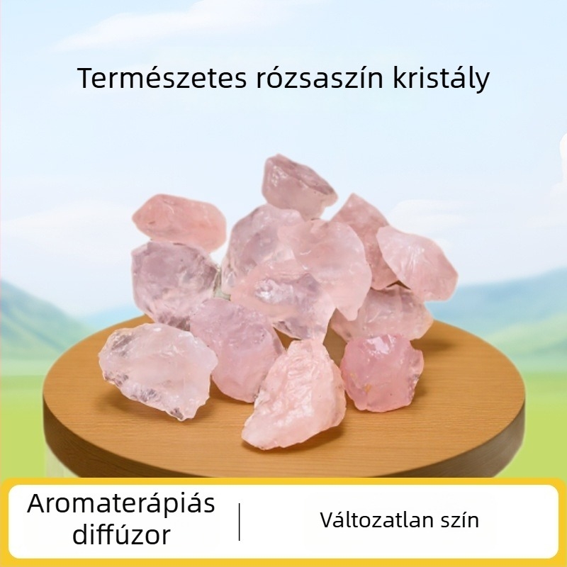 Természetes rózsaszín kristály nyers kő diffúzorhoz és aromaterápiához, degauszáló kő, kristály asztali dísz, iroda ajándék nagykereskedelem