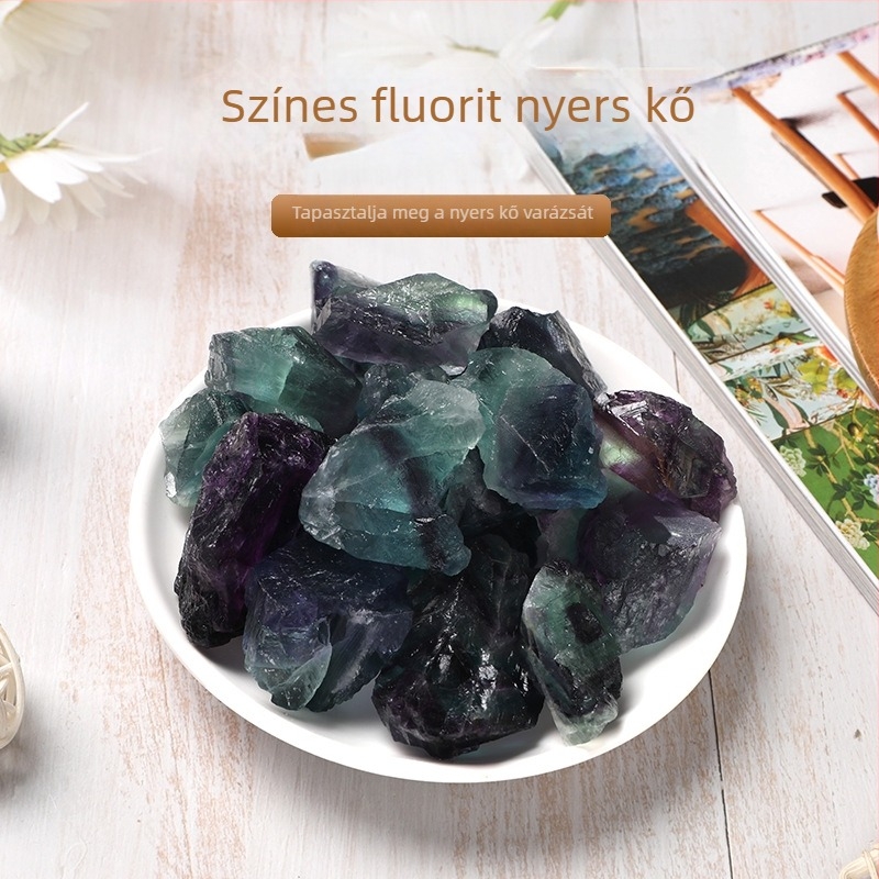 Színes fluorit nyers kő kavics aromaterápiás difúzorhoz és kristálykövek az akvárium dekorációjához