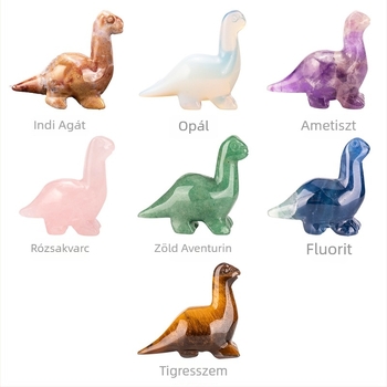 Természetes kőből készült kézzel faragott hosszú nyakú dinoszaurusz dekoráció