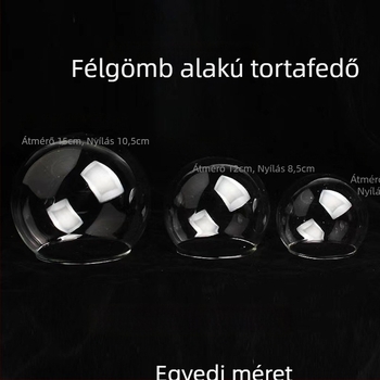 Átlátszó üveg tortafedő félgömb kristálygömbbel, díszítéshez és sütéshez, 5–15 cm átmérő