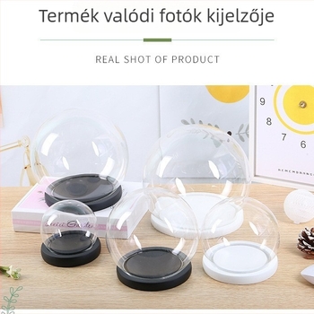 Gömb alakú üveg kijelzőkupola, porvédő figurákhoz és kéz-makettekhez, átlátszó asztali dísz