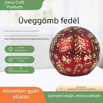 Üveggömb burkolat, karácsonyi festett gömb, függő dísz a karácsonyfára
