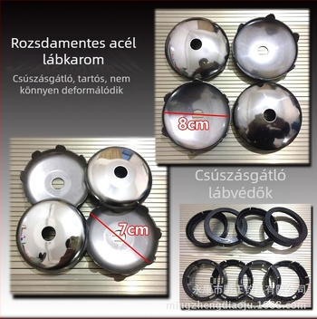 Horgászdoboz és asztal lábait védő borítások, karmás talplek és acélgolyó készlet