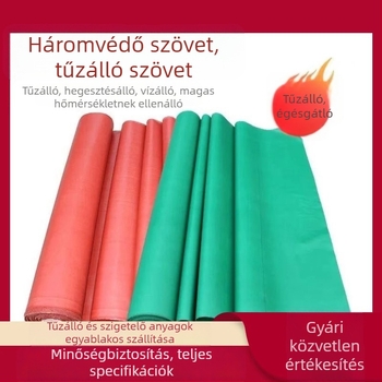 Üvegszálas tűzálló szövet korrózióálló bevonattal, berendezések fedésére és esőálló ponyvára