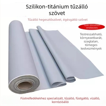 Üvegszálas tűzálló szövet korrózióálló bevonattal, berendezések fedésére és esőálló ponyvára