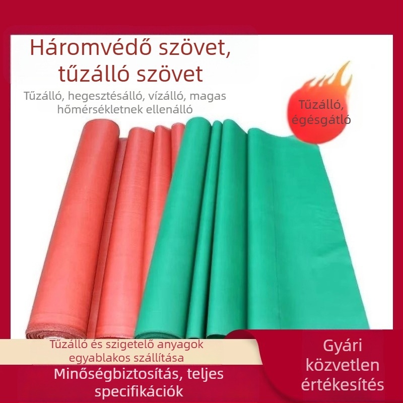 Üvegszálas tűzálló szövet korrózióálló bevonattal, berendezések fedésére és esőálló ponyvára