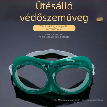 Szemvédő védőszemüveg homokfúváshoz és festéshez, anti-ütés, porálló, UV-védelem, PVC- és üvegkeret, állítható keret