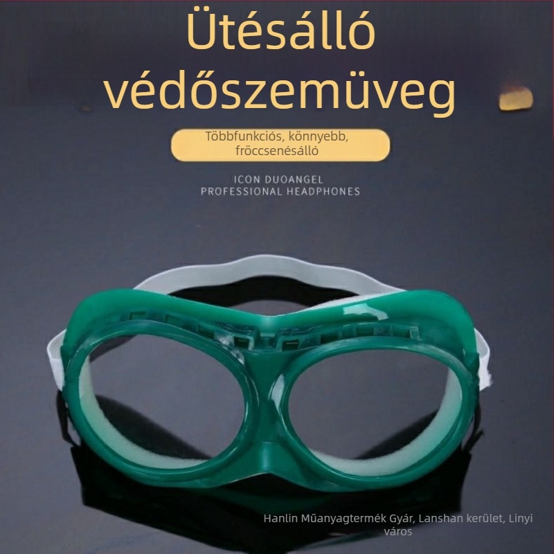 Szemvédő védőszemüveg homokfúváshoz és festéshez, anti-ütés, porálló, UV-védelem, PVC- és üvegkeret, állítható keret