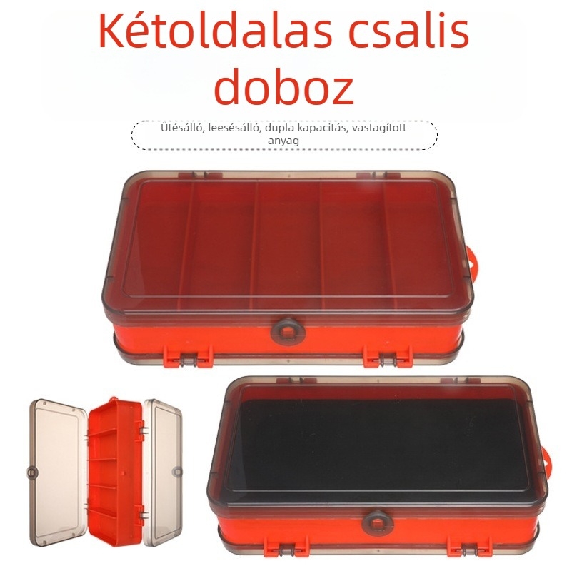 Kétoldalas műcsali-tároló doboz horgászathoz — Minnow típusú puha csalik és ólomsúlyos horogok tárolására