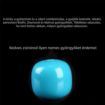Természetes türkiz gyöngyök, régi stílusú hordó alakú gyöngyökkel, csillag- és hold alakú távtartókkal, szabad gyöngyök