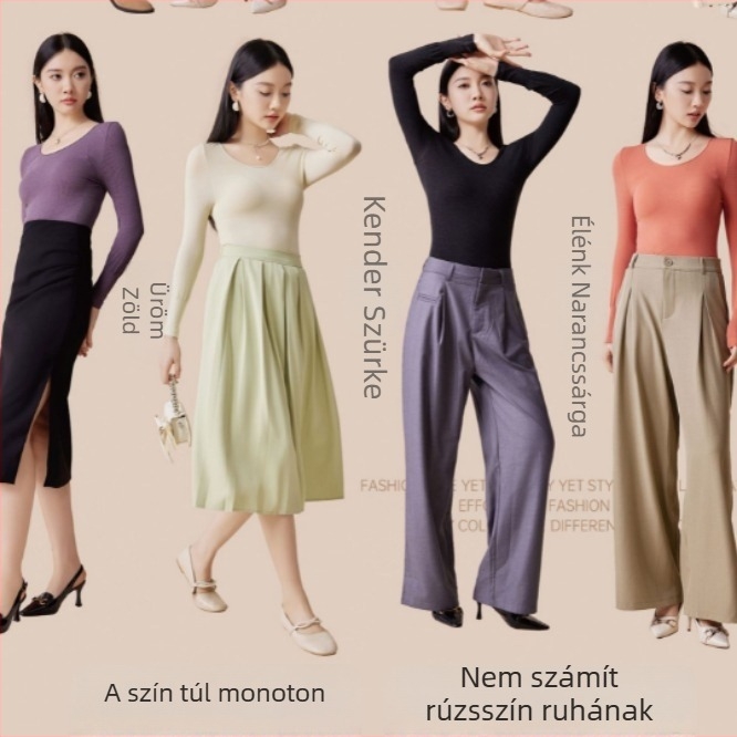 2052 Slim-fit hosszú ujjú felső kerek nyakkal, meleg, vékony modal anyagból, őszi-téli alapréteg