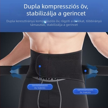 Szellőző hálós anyagú deréköv duplán tömörítő, edzéshez és súlyemeléshez