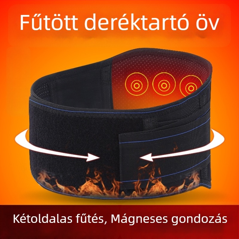 Lumbális támasztó öv diszk fixációval és acéllemez-támogatással, derék- és has támasza, vékony, légáteresztő, egész éves használatra