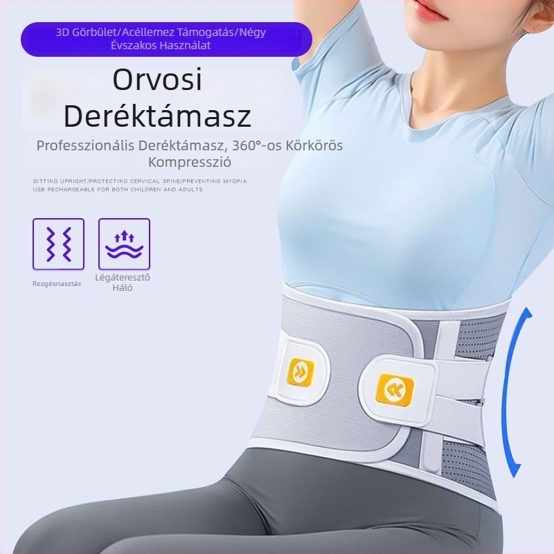 Légáteresztő ágyéki orvosi öv férfiaknak és nőknek, porckorong-rehabilitáció és hasi karcsúsító öv acéllemez-támogatással.