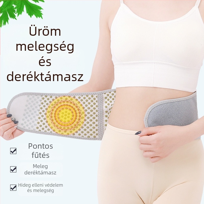 Fűtő deréköv nőknek és férfiaknak, derék és has melegen tartása, védelem a hideg ellen, melegítő kompresszió, kényelem a menstruáció idején