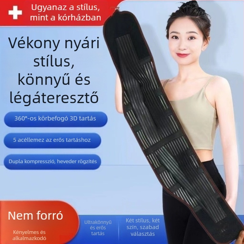 Légáteresztő ágyéki támasztó öv hát- és hasi védelemmel, sporthoz