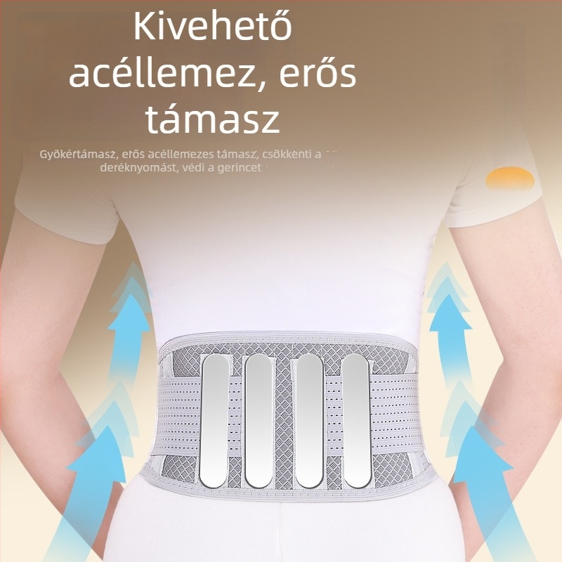 Melegítő deréköv támogatóval, önmelegítő funkcióval, férfiak és nők számára, deréktáji fájdalom esetén