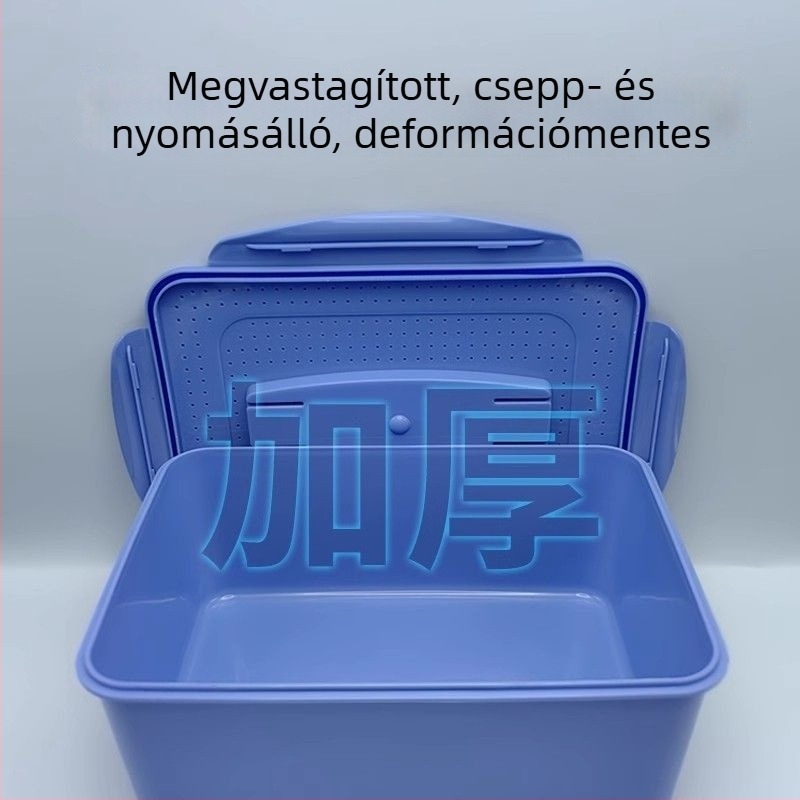 Féregtenyésztő doboz fedéllel, légáteresztő és kibúvás elleni védelemmel, horgászathoz