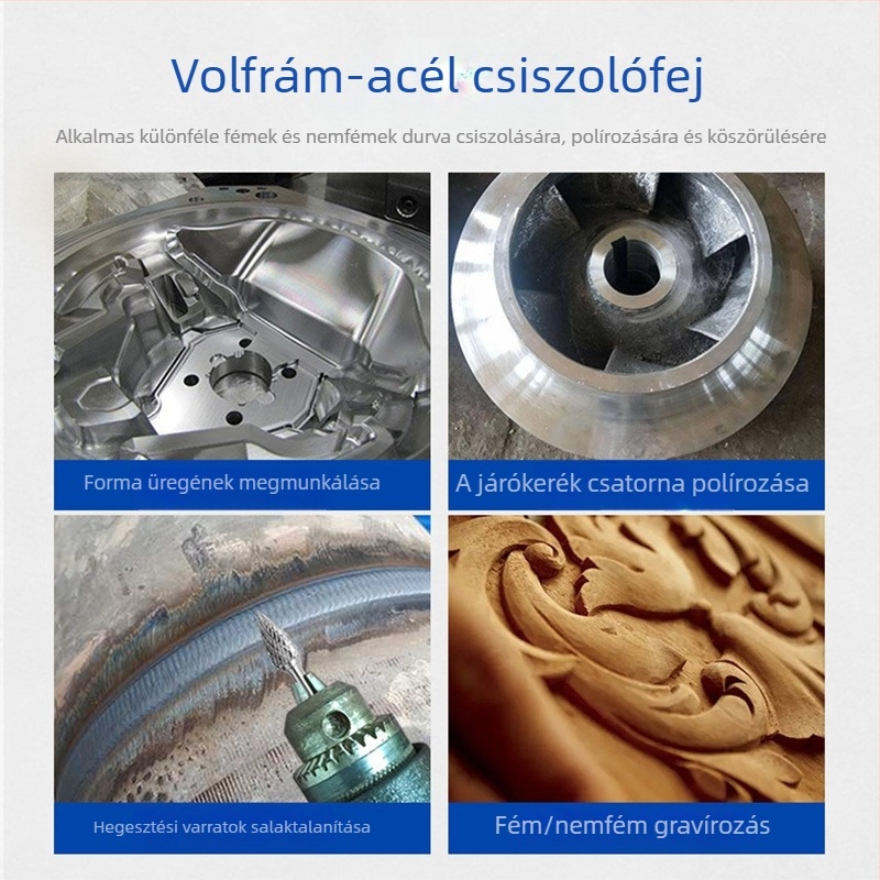 6x10/6x12 Wolfram-karbid forgó reszelőfej faipari faragáshoz és csiszoláshoz