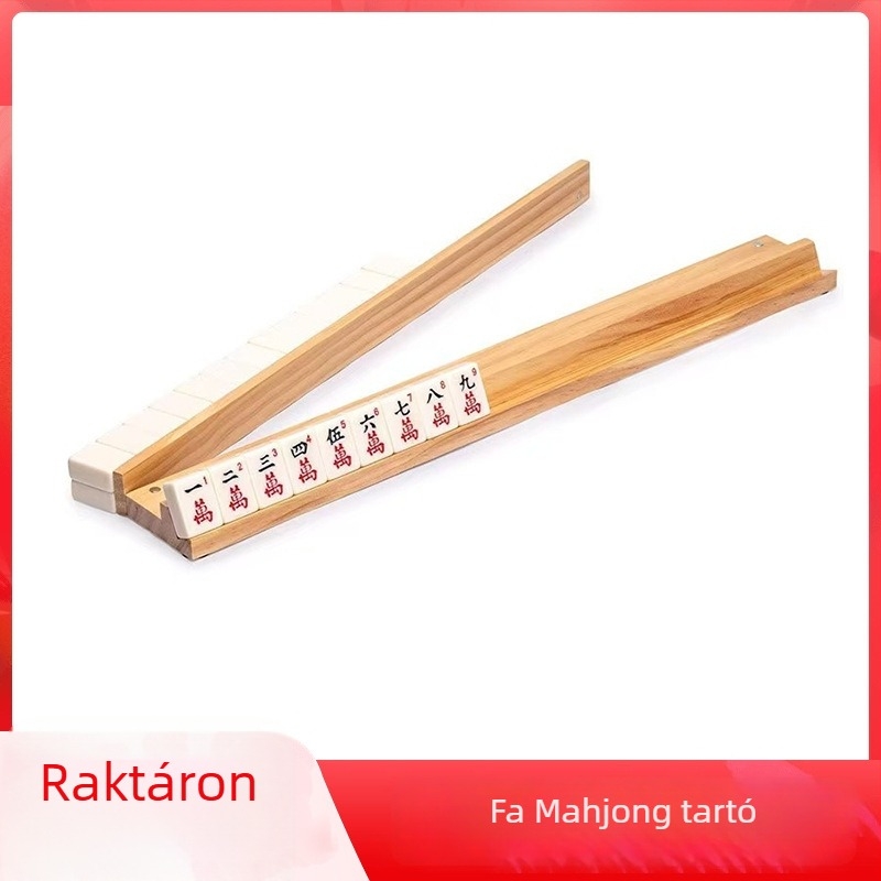 Tömörfa mahjong állvány tolórúddal, fenyő tálcával, domino alap, sakk és mahjong asztal