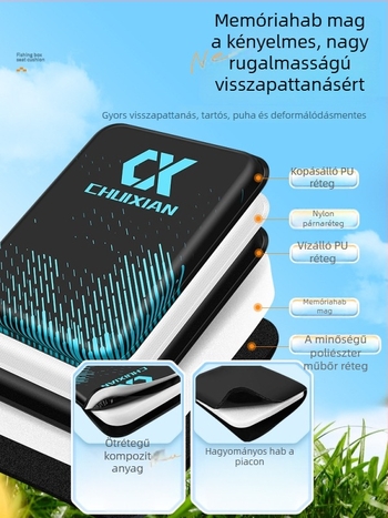 PU horgász doboz ülőpárna, vízálló, légáteresztő, vastagabb, Velcro-zárással