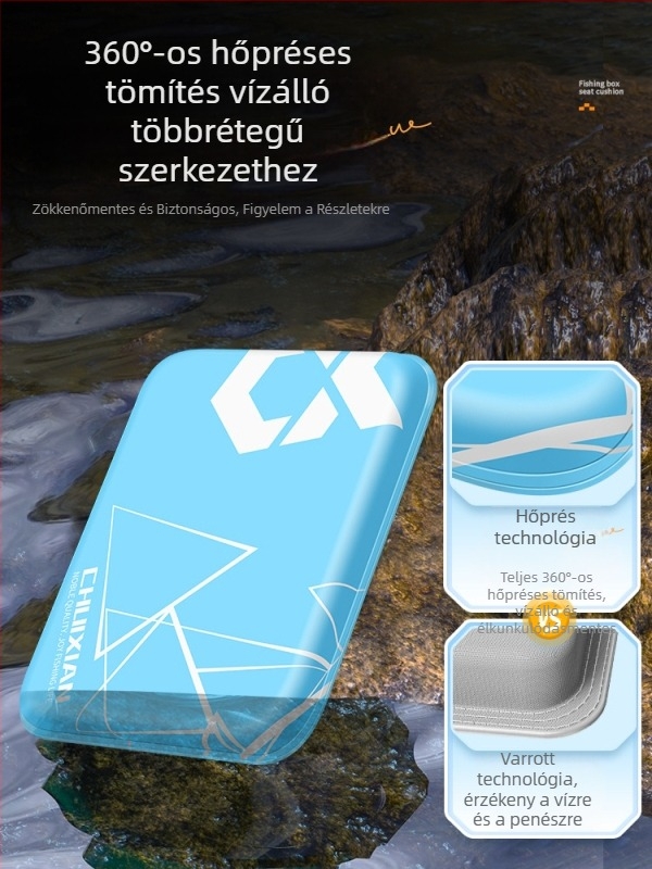 PU horgász doboz ülőpárna, vízálló, légáteresztő, vastagabb, Velcro-zárással