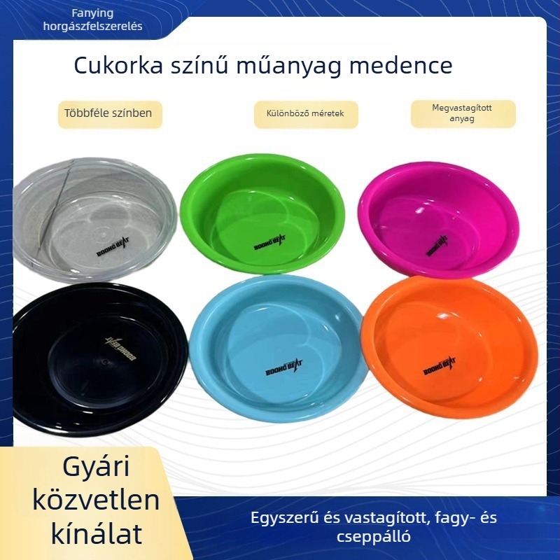 Műanyag horgászmedence, etetőtál, tapadásmentes, kültéri használatra