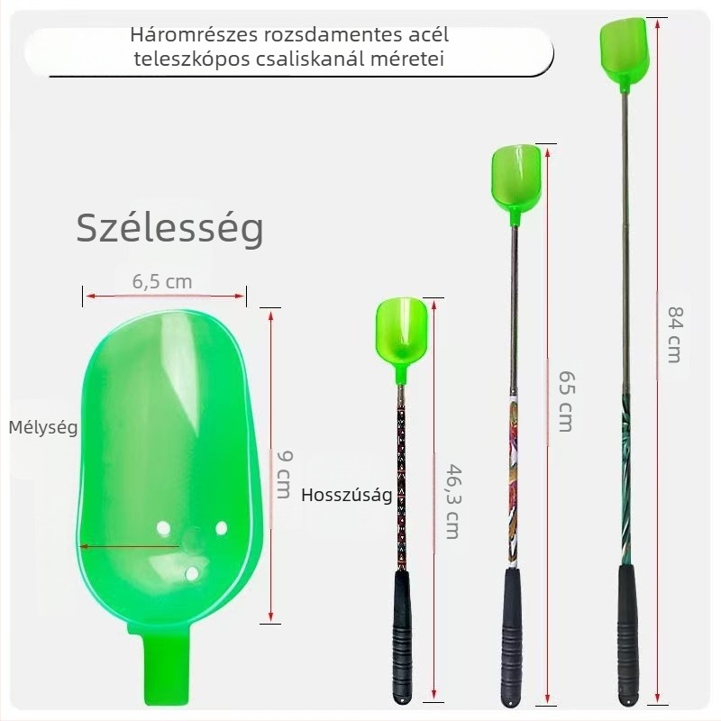 Rozsdamentes acélból készült színes háromrészes csali-kanál, teleszkópos hosszú dobáshoz, horgászfelszerelés
