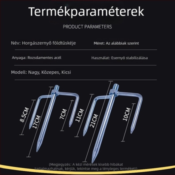 Galvanizált acél horgász esernyő talp, háromszög alakú villával, két méret