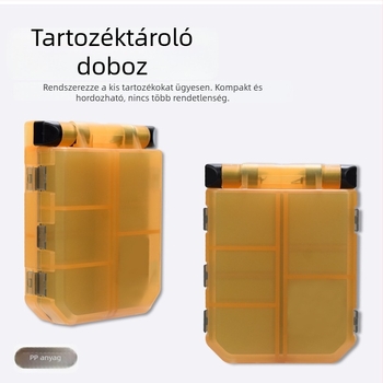 Hordozható műcsali kiegészítő doboz, dupla rekesz a csalikkal és horogokkal