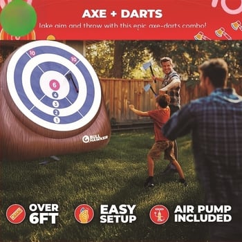 Felfújható PVC darts cél, kültéri dobálós játék, 10 darab darts készlet