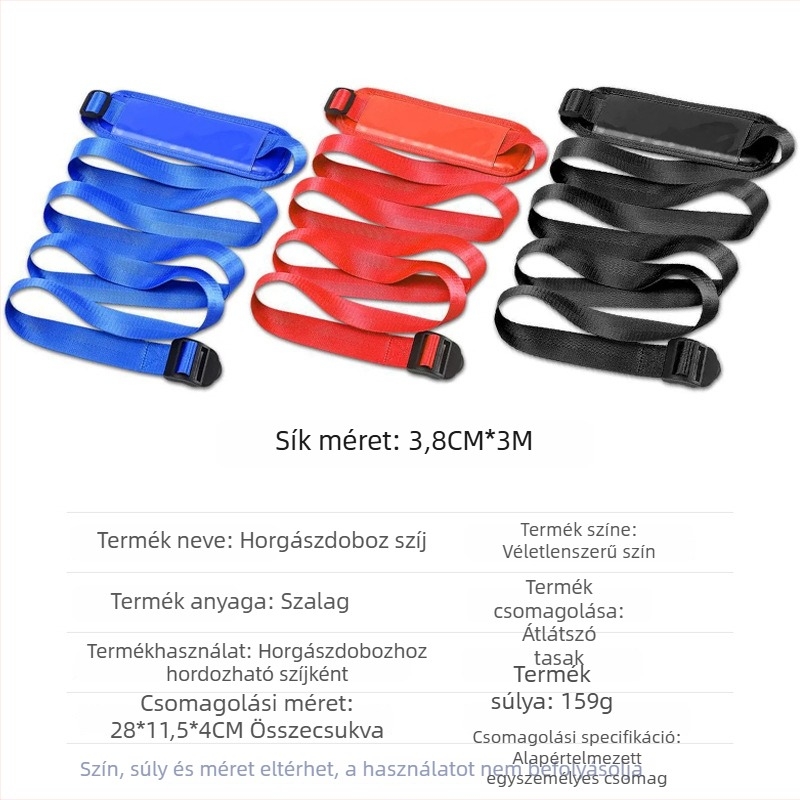 Kültéri horgász dobozhoz tartó heveder, állítható hosszúságú, csúszásmentes vállpánt, kényelmes és hordozható felszerelés táska csatokkal