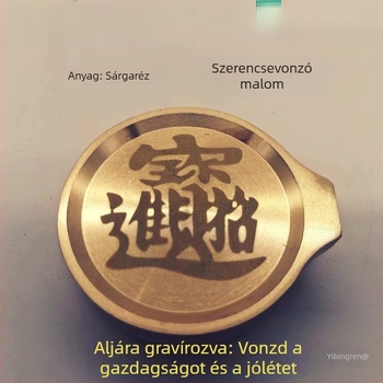 Masszív sárgaréz mini kődaráló dísztárgy – vidéki asztali dekoráció