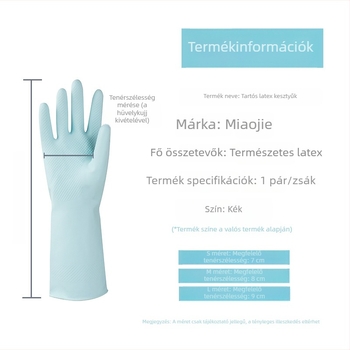 Miaojie női mosogatókesztyűk – tartós gumiból, vízálló, csúszásmentes, 32 cm hosszú, konyhai használatra
