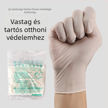 Púdermentes, egyszer használatos latex kesztyű, vastított, orvosi vizsgálatokhoz és otthoni védelemhez