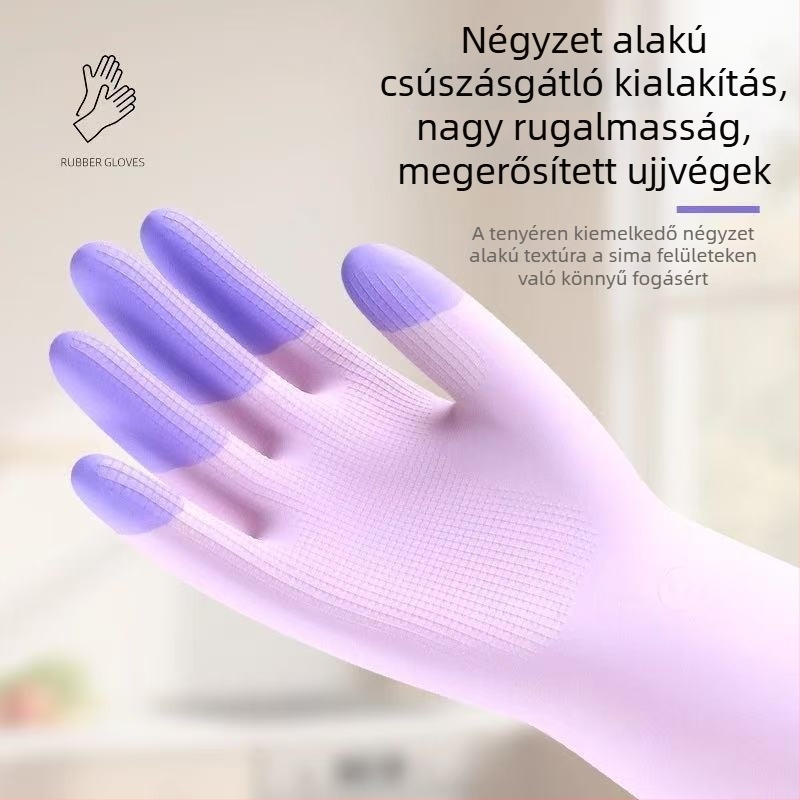 Színes latex kesztyűk háztartási munkákhoz, munkavédelmi célokra, kopás- és karcolásállóak, puhák és kényelmesek, vízállóak és olajálló hatásúak a konyhához
